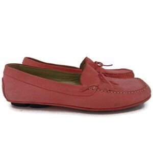 Antonio Melani Pink Suede Shoes Loafers 8.5 Stockton Bow Trim Moccasin Slip On